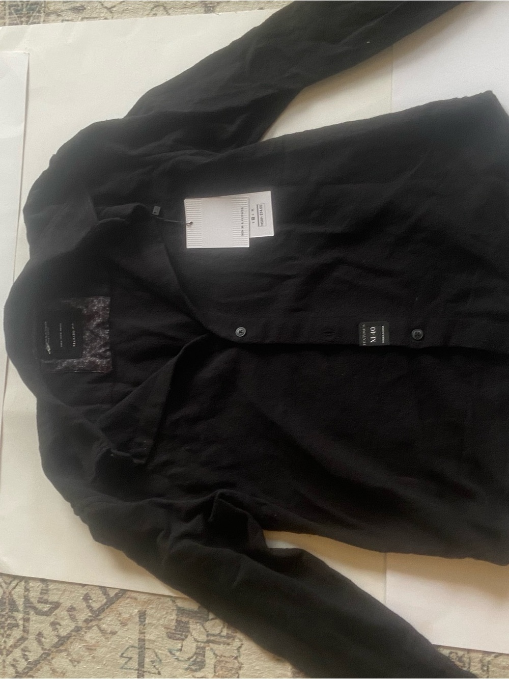 Denim & Flower Black Men's Lightweight Shirt Jacket in Size Medium